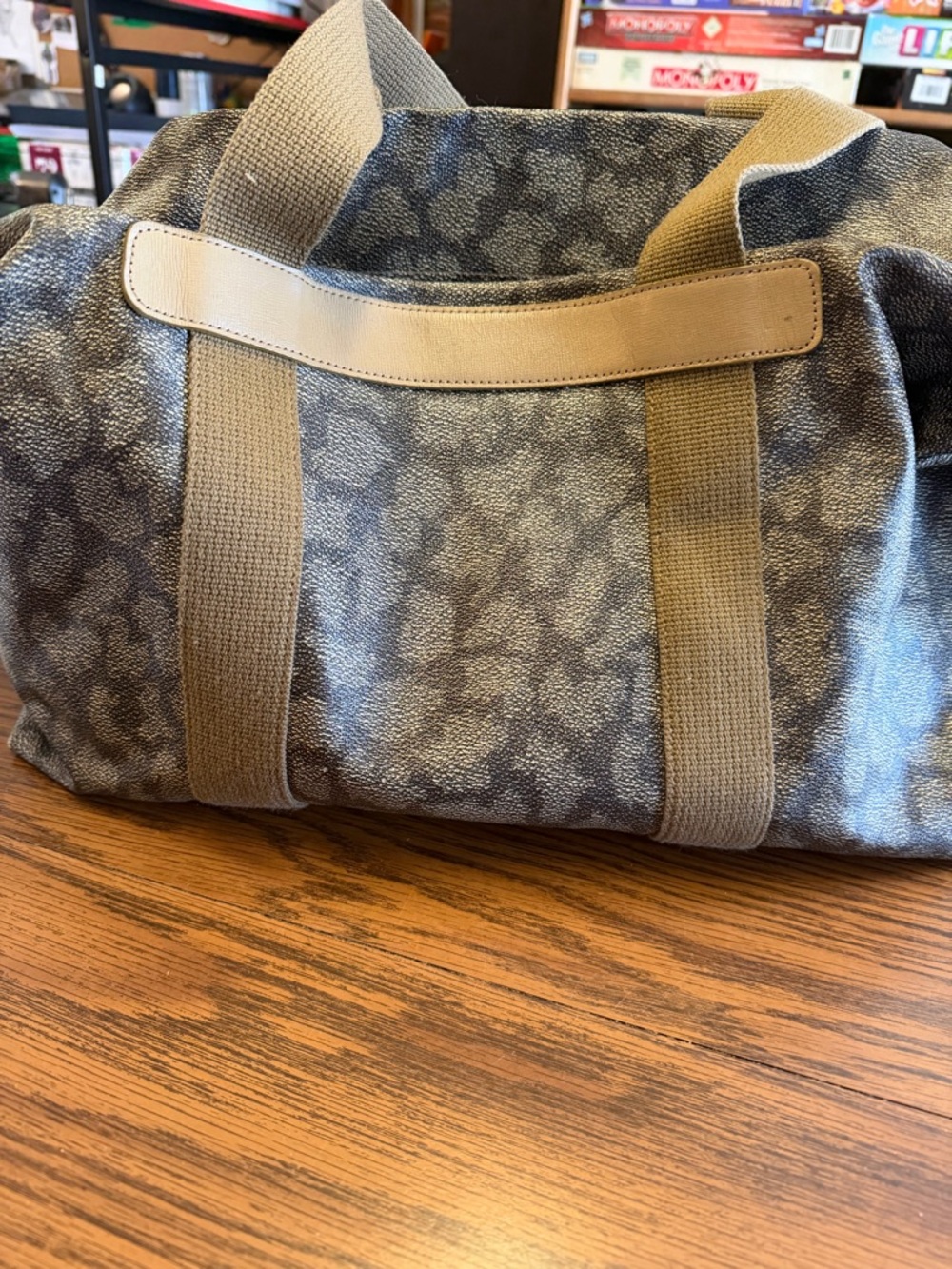 Vintage Yves Saint Laurent "Giraffe" print canvas and leather Boston bag - Picture 6 of 13